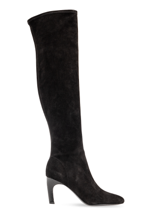 Suede heeled knee-high boots