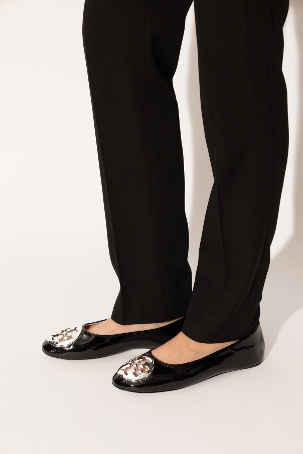 Tory Burch Bailarinas de cuero con logo
