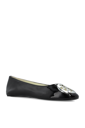 Tory Burch Bailarinas de cuero con logo