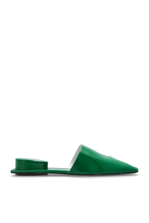 Leather heeled mules 