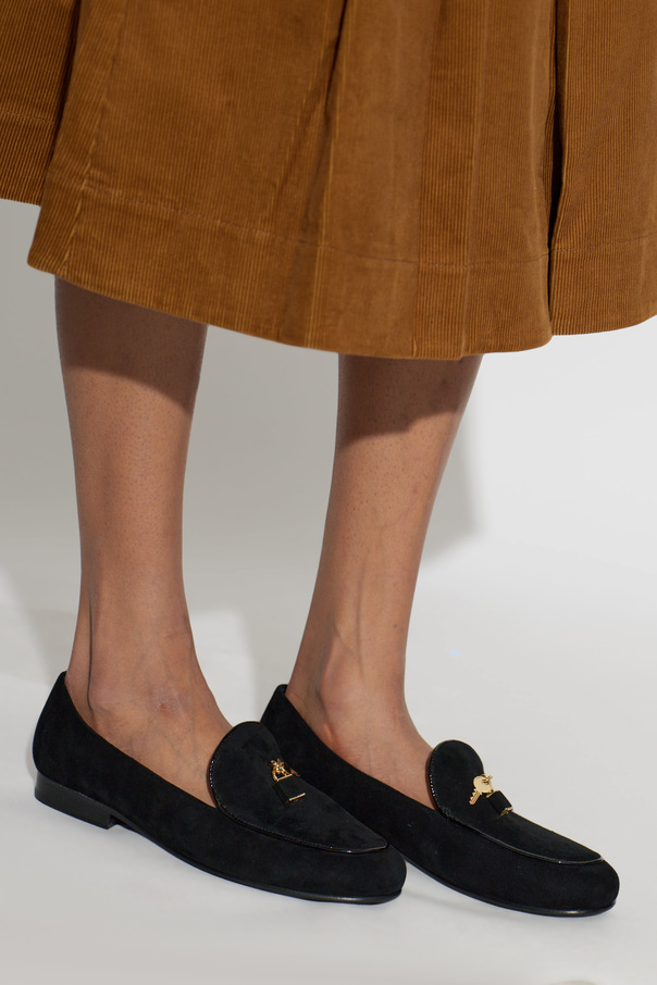 Tory Burch ‘Lock Smoking’ suede loafers