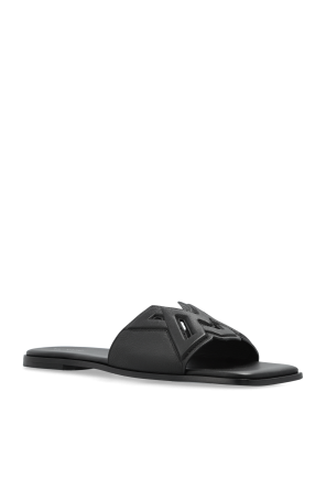 Vic Matie Leder-Pantoletten mit Logo