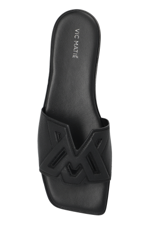 Vic Matie Leder-Pantoletten mit Logo