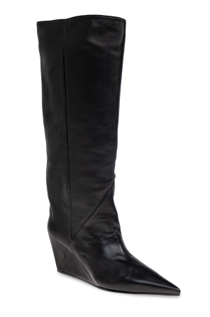 Vic Matie Skórzane kozaki na koturnie