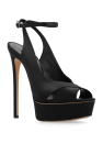 Casadei BLACK ‘Flora Jolly’ satin platform sandals