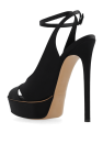 Casadei BLACK ‘Flora Jolly’ satin platform sandals