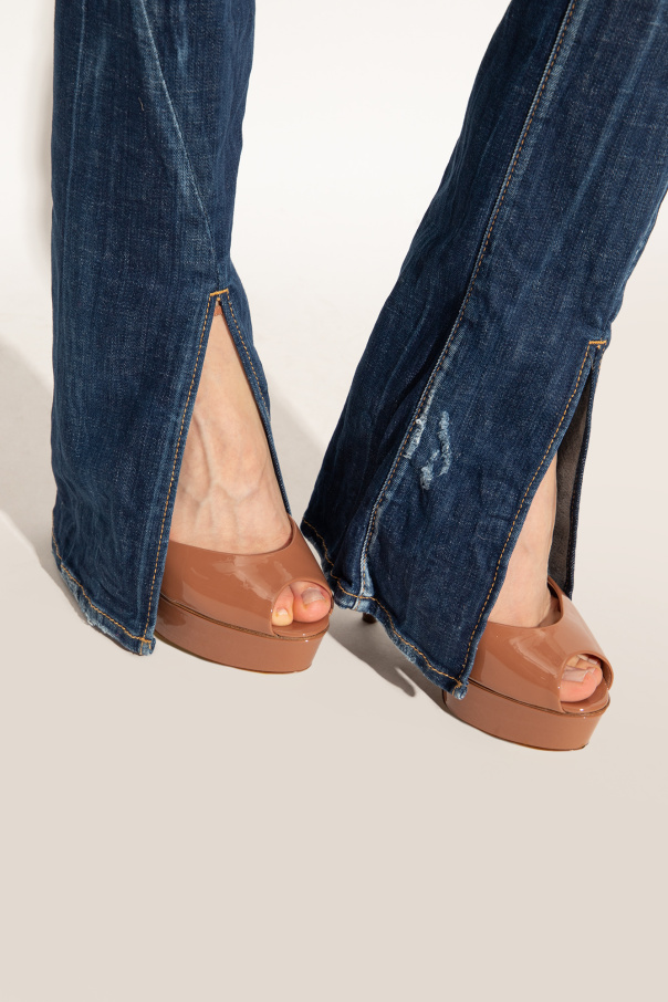Casadei ‘Flora’ glossy platform sandals