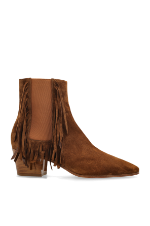 Suede ankle boots with heel