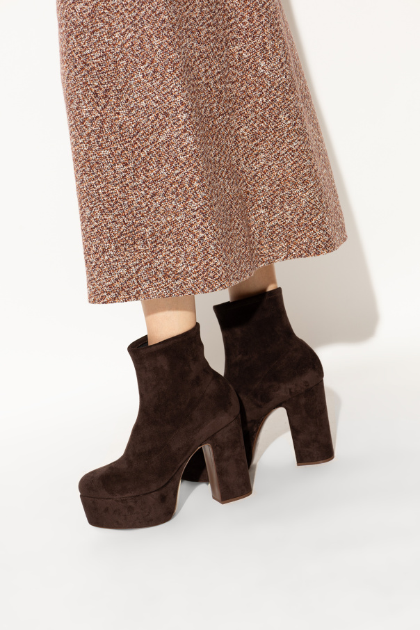Casadei ‘Isa’ platform ankle boots in suede
