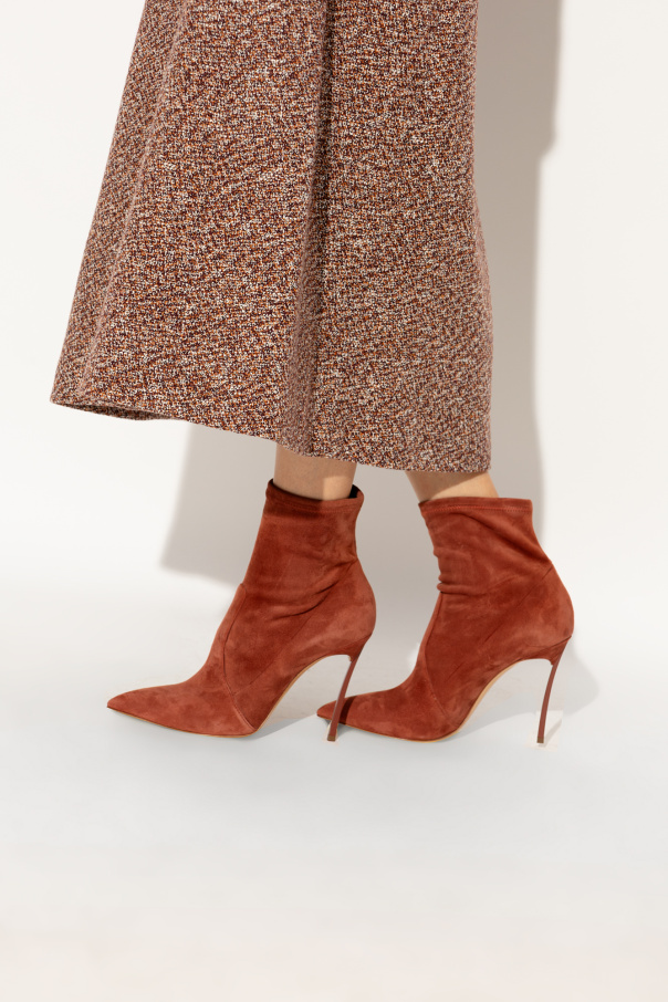 Casadei ‘Blade’ heeled ankle boots in suede