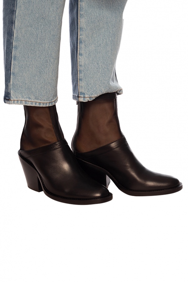 ann demeulemeester leather ankle boots