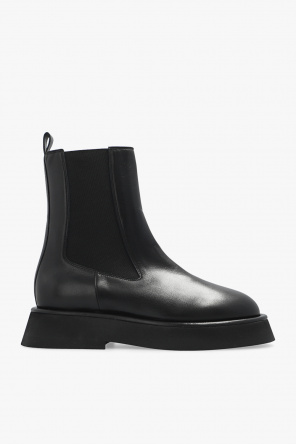 rubber sole zip-up boots