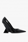 The Attico BLACK ‘Cheope’ patent leather wedge mules