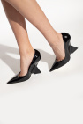The Attico BLACK ‘Cheope’ patent leather wedge mules