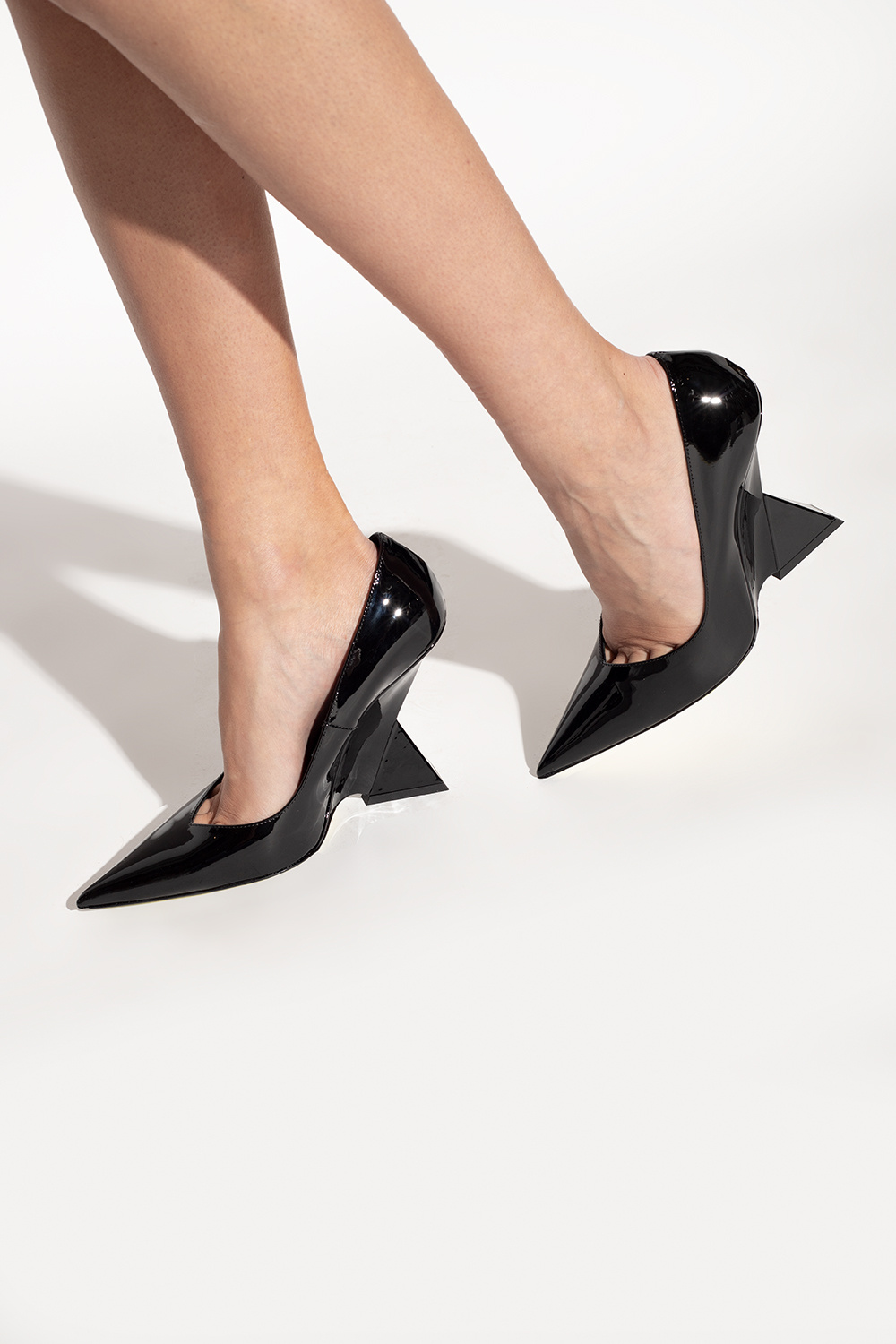 The Attico ‘Cheope’ patent leather wedge mules