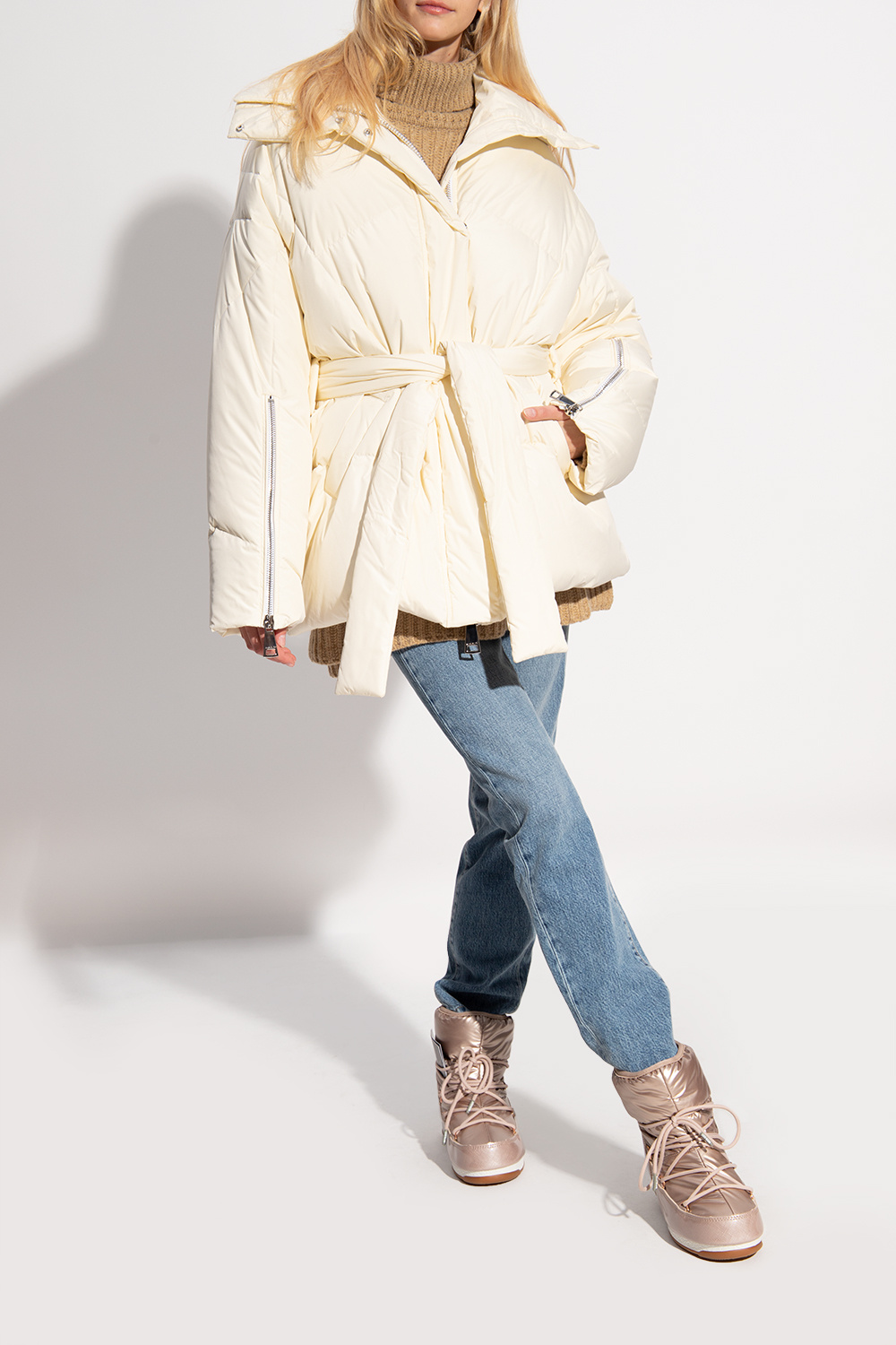 moon boots beige low