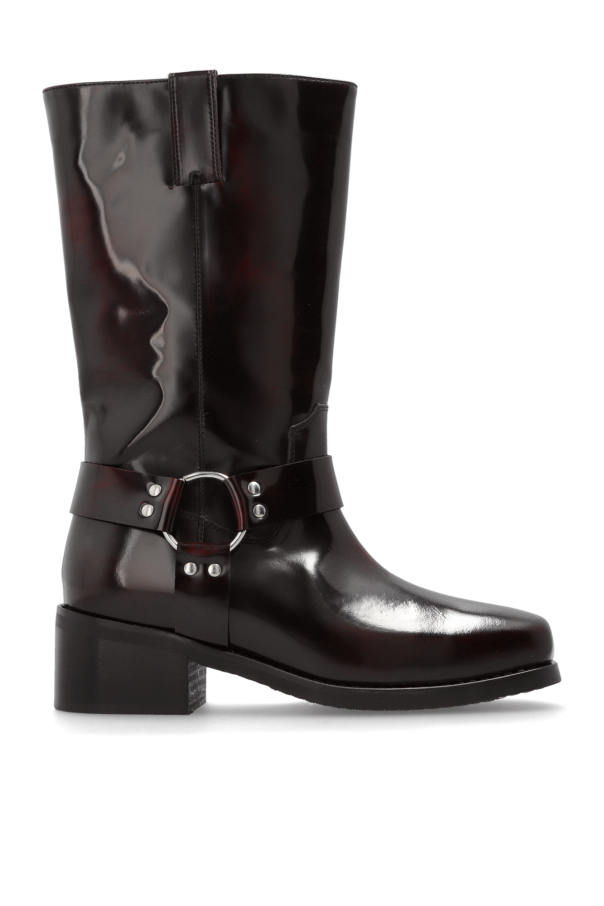‘Motor’ leather heeled boots od Munthe