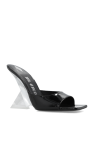 The Attico BLACK ‘Cheope’ glossy wedge mules