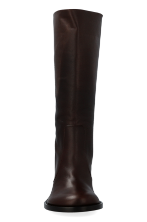 Dries Van Noten Skórzane kozaki na obcasie