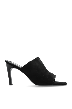 Suede heeled mules