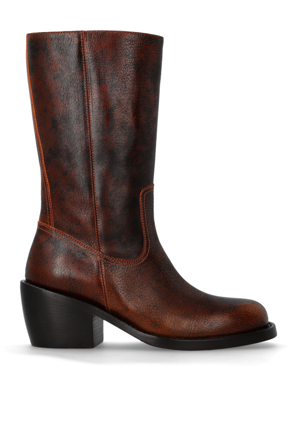 Leather heeled ankle boots od Dries Van Noten