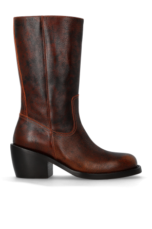 Leather heeled ankle boots