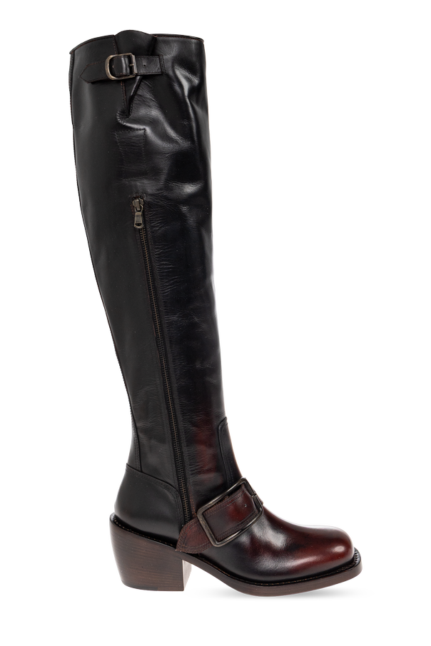 Leather heeled boots od Dries Van Noten