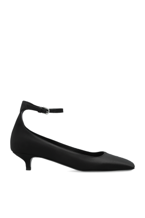Satin high-heeled shoes
