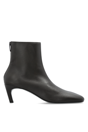 Leather ankle boots with heels
