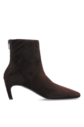 Suede heeled ankle boots