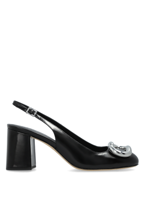 Leather heeled shoes