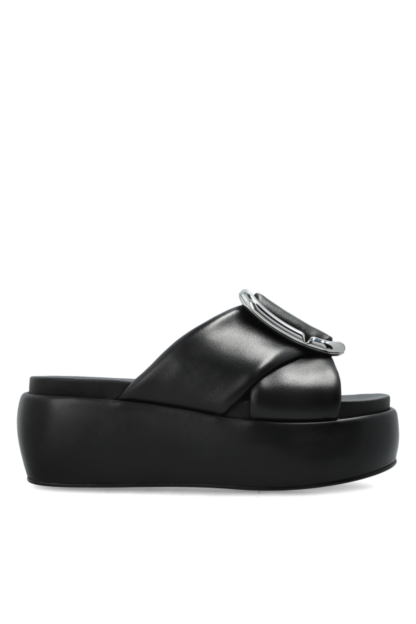 Marc Jacobs Leder-Pantoletten mit Plateausohle