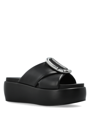 Marc Jacobs Leder-Pantoletten mit Plateausohle