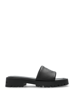 Leather slides