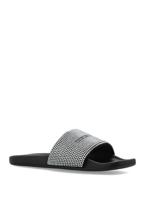 Alexander Wang Rubber slide sandals with shimmering sequins