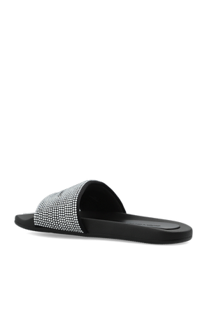 Alexander Wang Rubber slide sandals with shimmering sequins