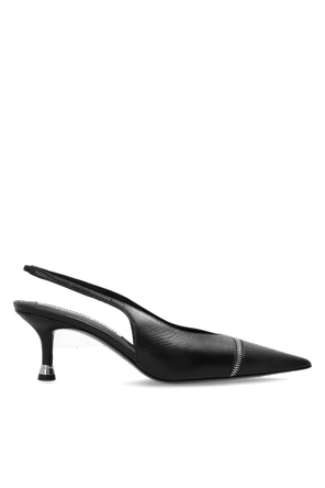 Leather heeled shoes