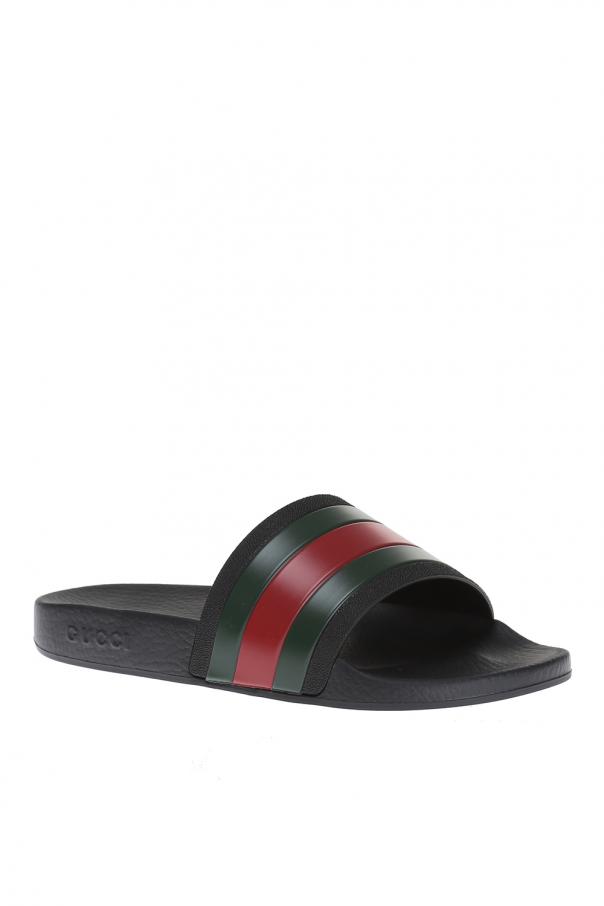 green and red gucci flip flops