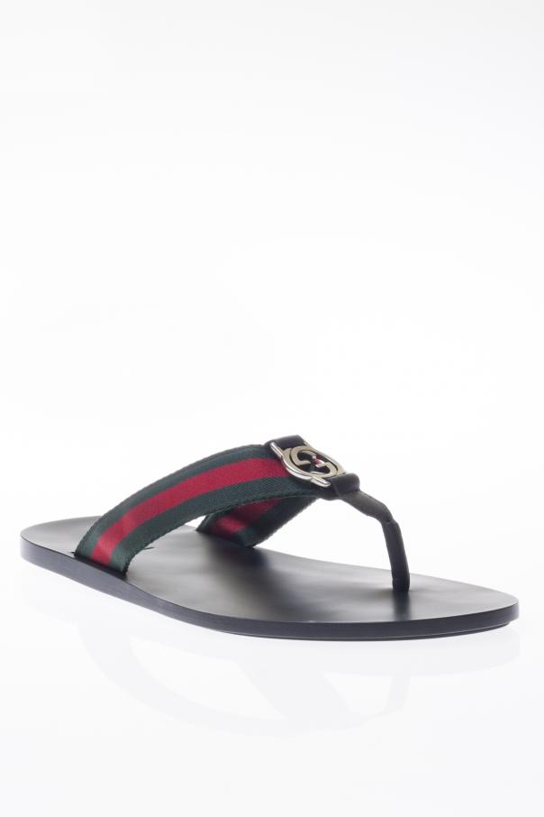 gucci leather flip flops