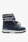 block-heel leather boots Nero