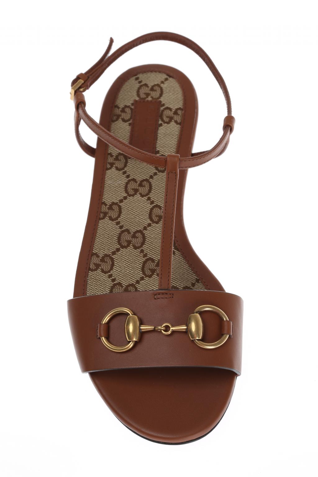 gucci brown leather sandals