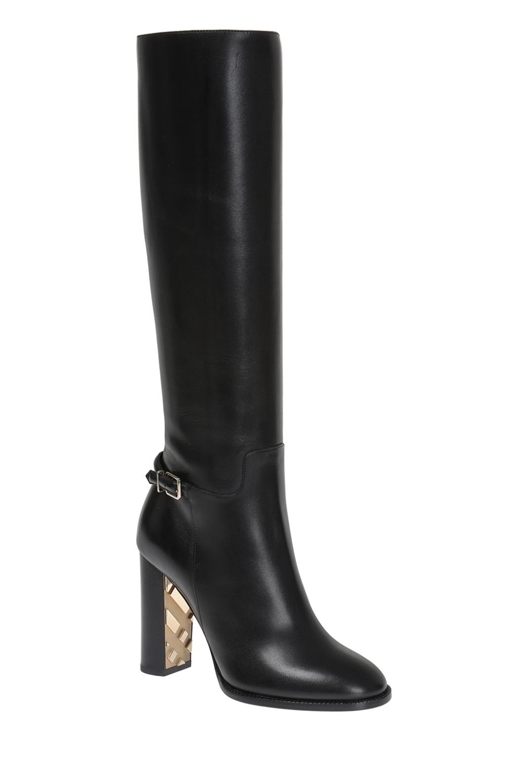 Black 'Marston' leather knee-high boots Burberry - Vitkac TW