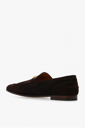 gucci Sztruksowa Leather loafers