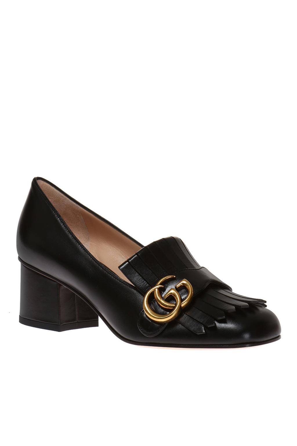 gucci stacked heel loafer