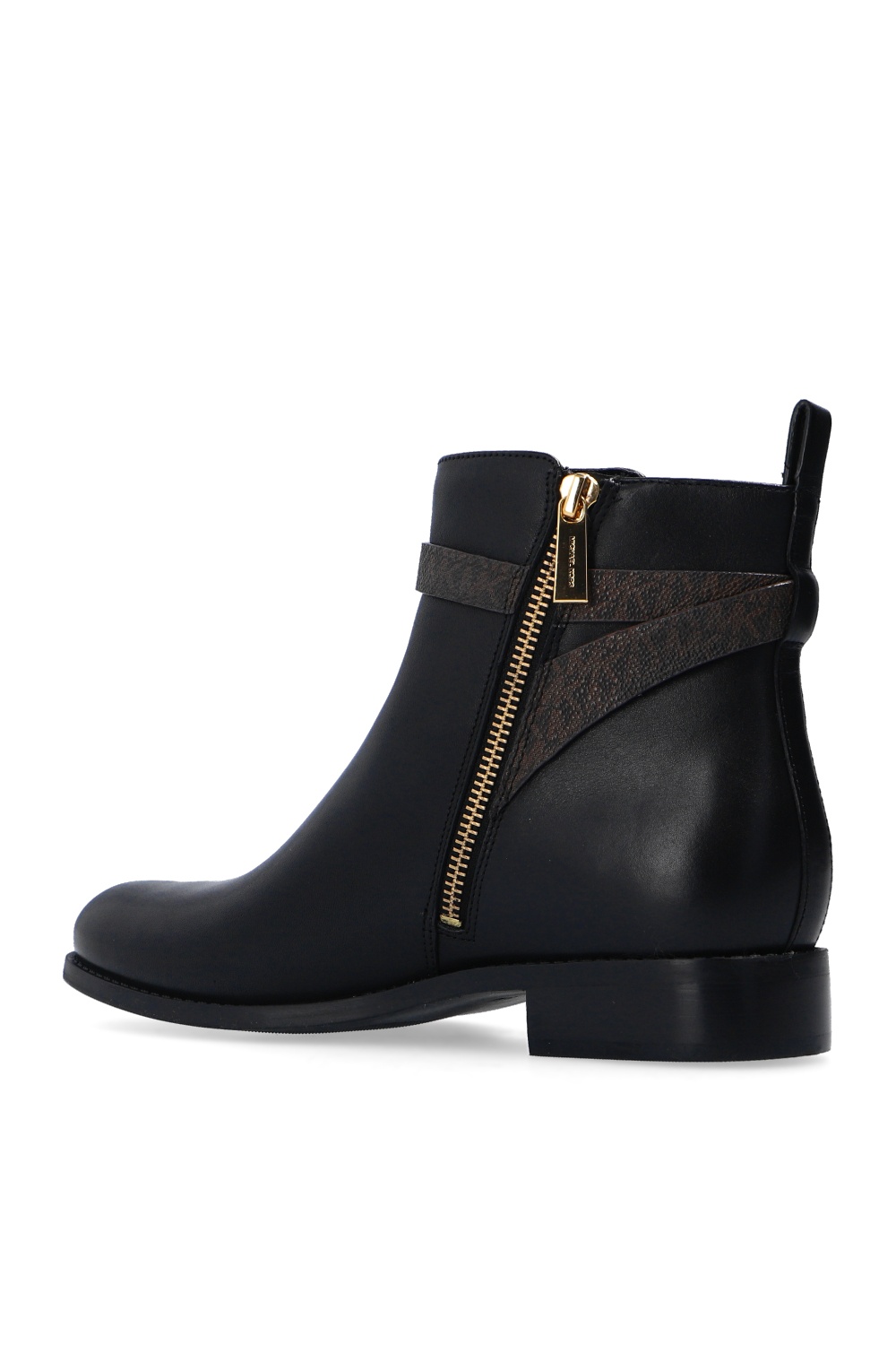 fanning leather ankle boot