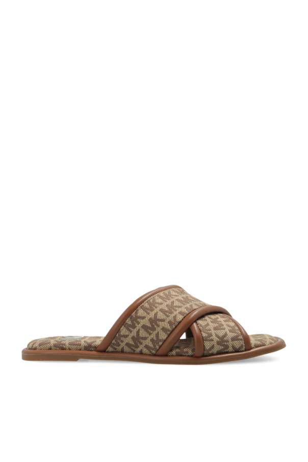 Palm Angels Rainbow logo-print low-top sneakers Brown ‘Gideon’ slide sandals