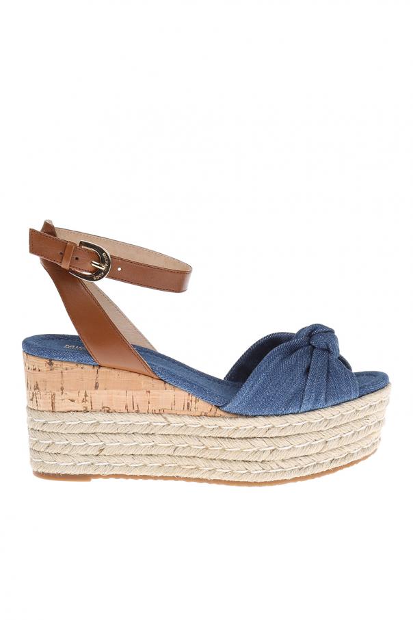 michael kors blue wedge sandals