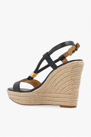 Interactive leather low-top sneakers ‘Annie’ wedge sandals