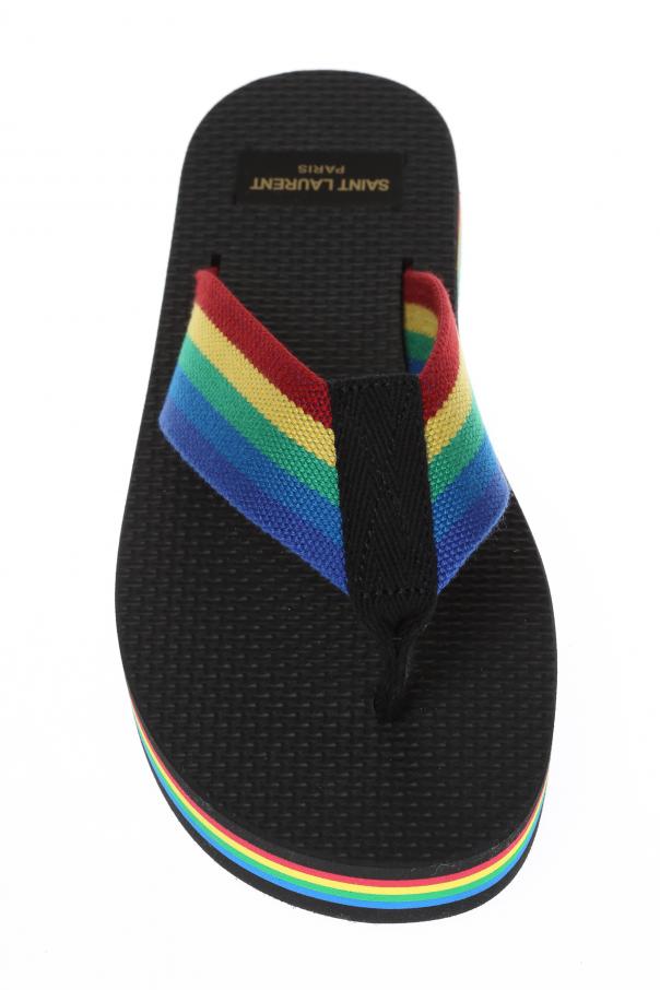 multi coloured flip flops