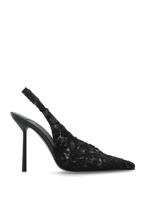 Lace high-heeled shoes